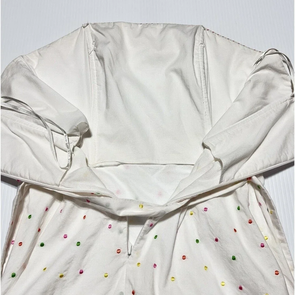 Lily Pulitzer Strapless Sienna Dress White Embroidered Colorful Polka Dot Size 8 - Picture 4 of 11